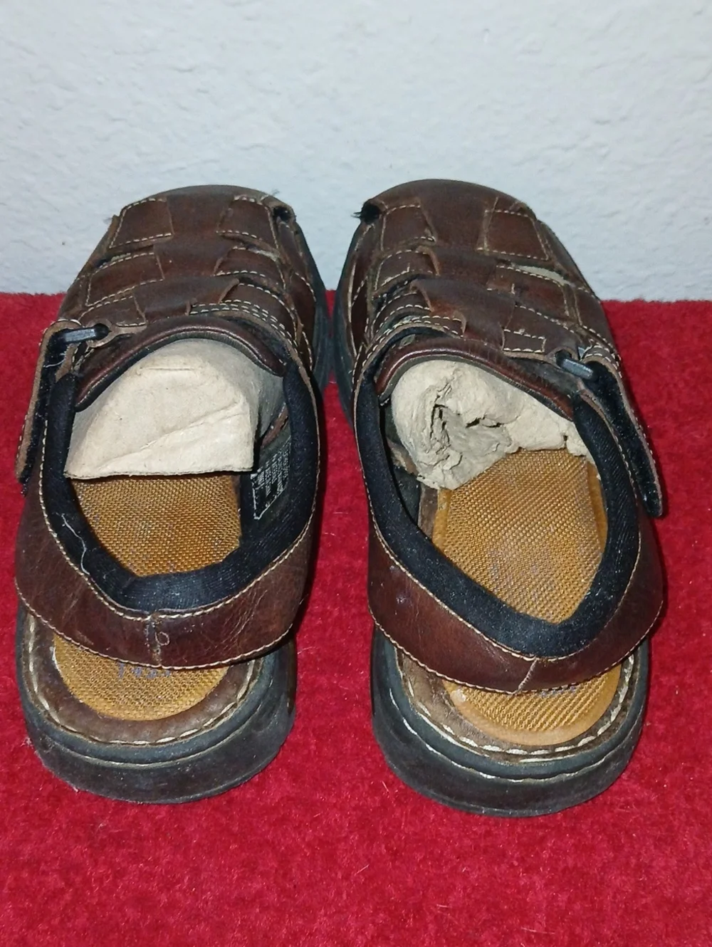 Arizona Men's Brown Leather Fisherman-Style Sandals